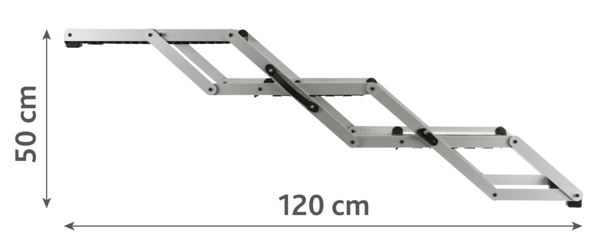 3-stufige Falt-Treppe, Aluminium/TPR