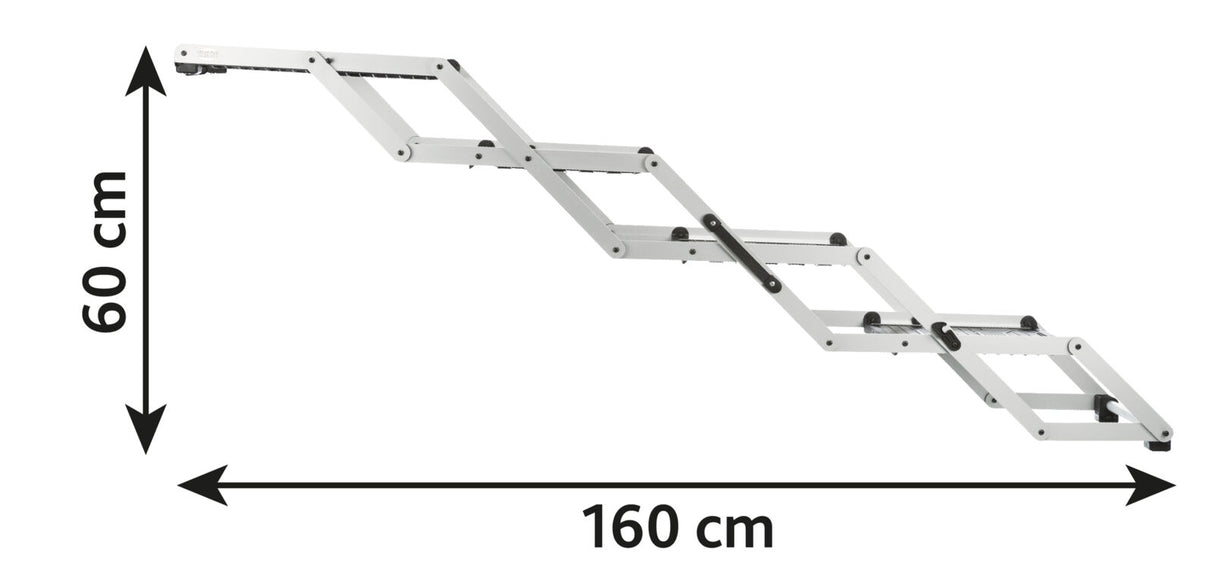 4-stufige Falt-Treppe, Aluminium/TPR