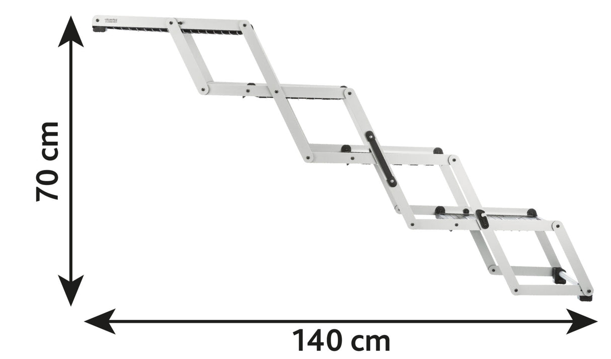 4-stufige Falt-Treppe, Aluminium/TPR