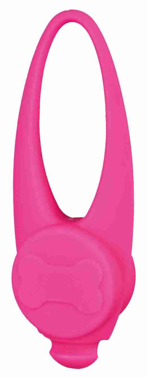 Pinkes, ovales LED-Licht mit Knochenmotiv, geeignet zum einfachen Befestigen an Gegenständen.