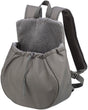 Grauer Rucksack mit flauschigem Innenfutter und verstellbaren Gurten.