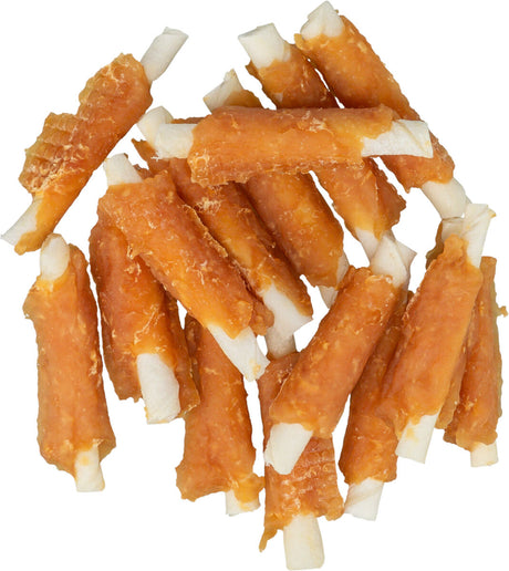 Runde Sticks mit hellen weißen Enden und einer bräunlich-orangefarbenen Ummantelung.