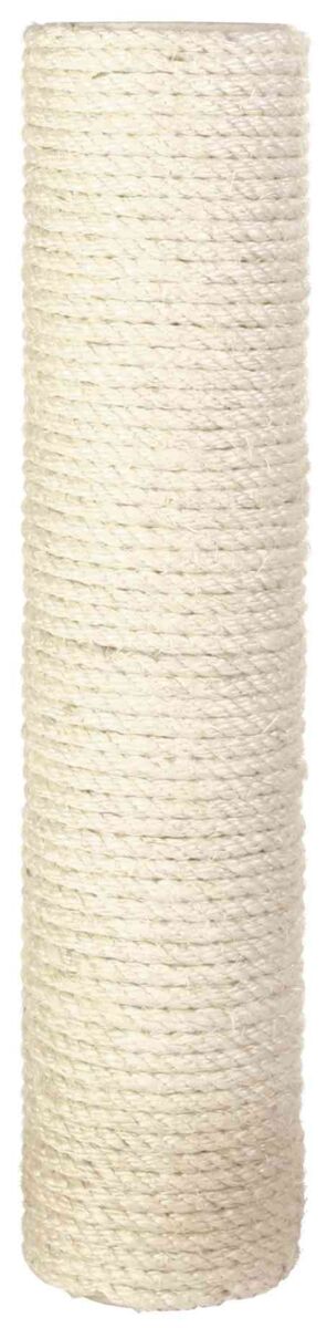 Zylindrische Säule aus weißem, dicht gewickeltem Seil mit sichtbarer Textur.