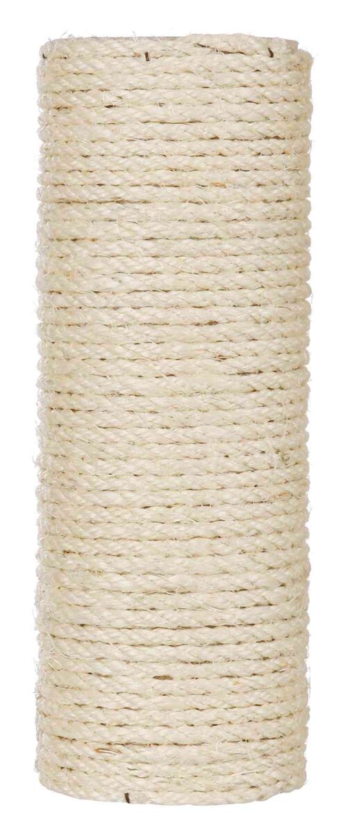 Beige, zylinderförmige Spule aus dicht gewickeltem Seil.