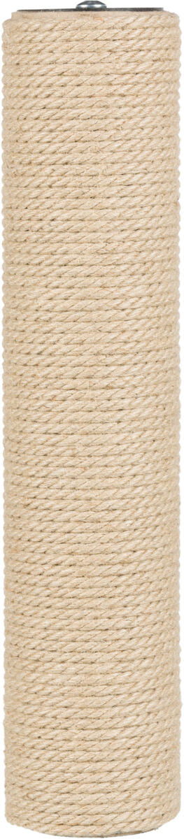 Zylinderförmiges Objekt mit beige-gelbem, geflochtenem Seil umwickelt, Oberseite mit metallischem Deckel.