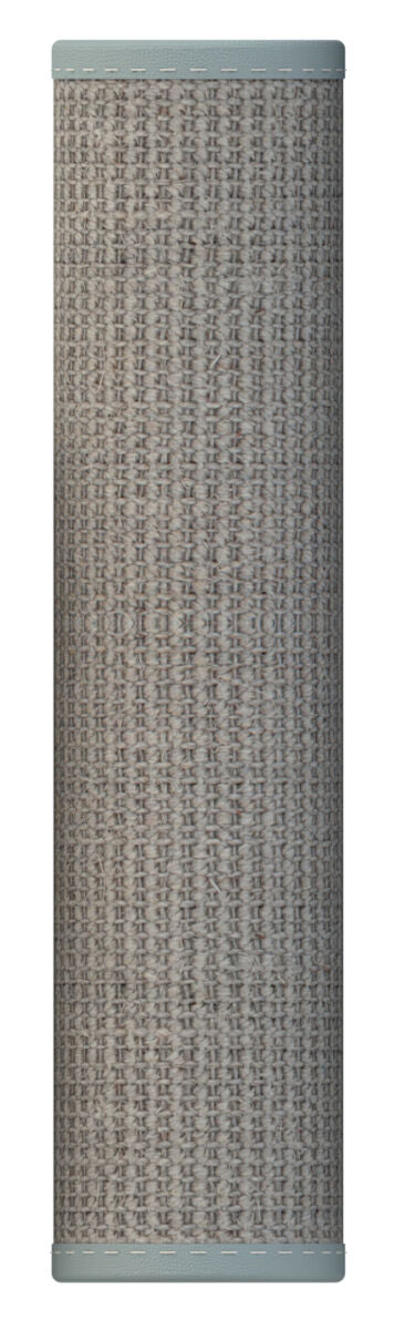 Langer, zylindrischer Kratzbaum mit grauem, gewebtem Material und hellgrauen Endkappen.