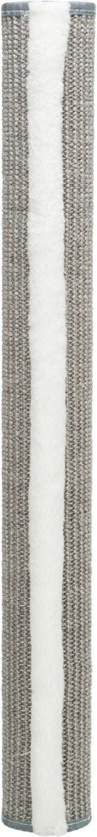 Zylindrisches Objekt mit grauer, texturierter Außenseite und einem breiten, weißen Streifen in der Mitte.