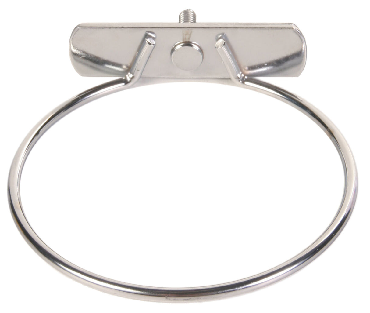 Metallring mit Schraubenhalterung, silberfarben, kreisförmig, geeignet zur Anbringung an flachen Oberflächen.