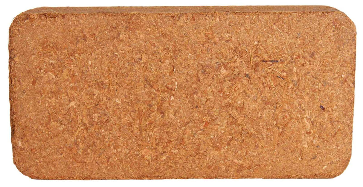 Rechteckiger Block aus braunem Kork mit abgerundeten Ecken und einer rauen, strukturierten Oberfläche.