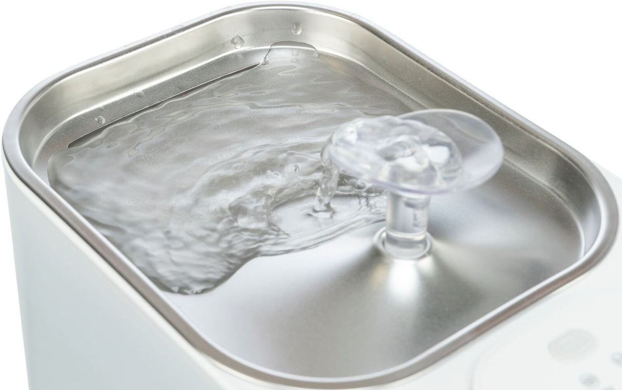 Aqua Square Trinkbrunnen für Hunde mit Bewegungserkennung und Edelstahltrinkschale
