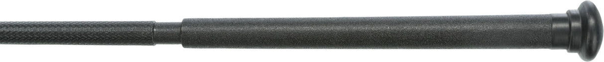Schwarzer, zylindrischer Griff mit strukturiertem Oberflächenmuster, endet in einer runden Kappe.