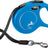 Blaue Flexi-Rollleine mit schwarzem Gurtband und Metallhaken, Aufschrift "flexi classic" sichtbar.