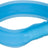 Ein blaues, ovales Kunststoffband, vermutlich ein Armband, mit einer glatten, glänzenden Oberfläche.