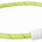 Grüner LED-Halsring mit weißem Verschluss und sichtbarer USB-Ladebuchse.