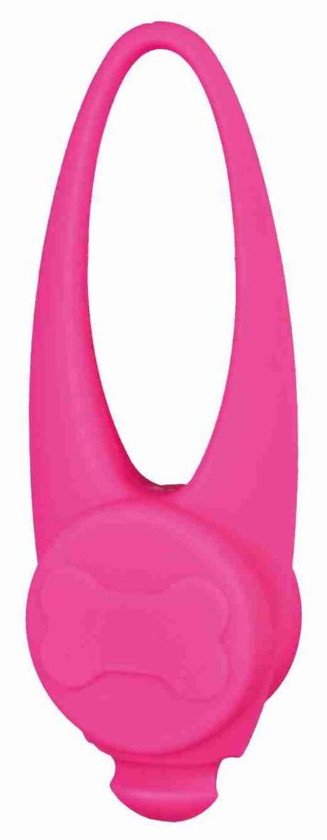 Pinkes, ovales LED-Licht mit Knochenmotiv, geeignet zum einfachen Befestigen an Gegenständen.