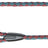 Geflochtene Hundeleine in Rot und Blau mit Metallschnalle und Schlaufe, Markenaufdruck "Trixie".