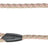 Geflochtene Hundeleine in Beige und Rosa mit schwarzem Kunststoffelement und Metallkarabiner.
