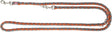 Geflochtene Hundeleine in Orange und Grau mit zwei silbernen Karabinerhaken, Text "TRIXIE" sichtbar.