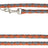 Geflochtene Hundeleine in Orange und Grau mit zwei silbernen Karabinerhaken, Text "TRIXIE" sichtbar.