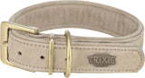 Beiger Hundehalsband mit goldener Schnalle und Prägung "TRIXIE".