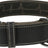 Schwarzes Hundehalsband aus Leder mit weißen Nähten, D-Ring und silberner Schnalle, Logo "Trixie" geprägt.