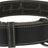 Schwarzes Hundehalsband aus Leder mit weißen Nähten, D-Ring und silberner Schnalle, Logo "Trixie" geprägt.