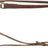 Lederleine mit zwei Metallkarabinern in Braun, länglich geformt, mit Schlaufen und D-Ring.