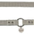 Beige und schwarze Hundeleine mit Metallverschluss und Markenplakette, versehen mit „TRIXIE“-Schriftzug.