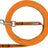 Orangefarbene Hundeleine mit silbernem Karabinerhaken und Trixie-Logo, zusammengerollt dargestellt.