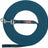 Blaue Hundeleine, aufgerollt mit silbernem Karabinerhaken und rotem "Trixie"-Logoetikett.