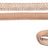Beige Hundeleine mit geometrischem Muster, Metallhaken und Logo, vollständig ausgelegt.
