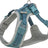 Hundegeschirr in Blau und Grau mit gepolstertem, atmungsaktivem Netzstoff und verstellbaren Gurten.