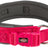 Rotes Hundehalsband mit Klickverschluss, schwarzer Polsterung und silbernem D-Ring, Aufschrift "TRIXIE".