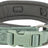Grünes Hundehalsband aus Nylon mit Schnallenverschluss und Metallring, Marke "Trixie" erkennbar.