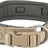 Beiges Hundehalsband mit schwarzem Futter, Metallschnalle und Klickverschluss, Aufschrift "TRIXIE".
