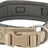 Beiges Hundehalsband mit schwarzem Futter, Metallschnalle und Klickverschluss, Aufschrift "TRIXIE".