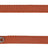 Orangefarbene Hundeleine mit stabiler Metallschnalle, schwarzem Griff und Label im mittleren Bereich.