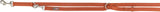Orangefarbene Hundeleine mit metallenen Haken und Ringen, Logo-Aufdruck "Trixie" sichtbar.