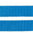 Blaue Hundeleine mit Karabinerhaken und Etikett "Trixie", bestehend aus einem breiten, gewebten Gurtband.
