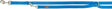 Blaue Hundeleine mit Karabinerhaken und Etikett "Trixie", bestehend aus einem breiten, gewebten Gurtband.
