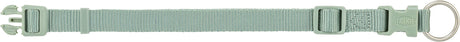 Grünes Hundehalsband aus Textilgewebe mit Schnalle und D-Ring, erkennbares Logo "TRIXIE".