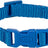 Blaues Hundehalsband mit Kunststoffverschluss und Metallring, Text "TRIXIE" sichtbar auf dem Verschluss.