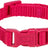 Rotes Hundehalsband aus Nylon mit einem Kunststoffverschluss und einem Metallring, Marke „Trixie“.