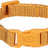 Ein orangefarbenes Hundehalsband aus gewebtem Material mit Kunststoffschnalle und Metallring, Text "TRIXIE".