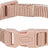 Der beige Hundehalsband hat eine verstellbare Schnalle, Kunststoffverschluss und einen Metallring.