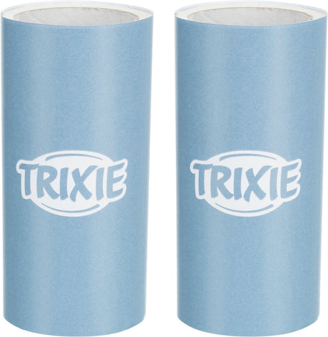 Zwei blaue, zylindrische Rollen mit dem weißen Schriftzug "TRIXIE" auf der Vorderseite.