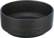 Schwarze Schale mit der Aufschrift "BE NORDIC" auf der Außenseite, runde Form, keine weiteren sichtbaren Details.