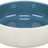 Keramikschale mit weißem Äußeren und blauer Innenseite, runde Form, glänzende Oberfläche.