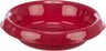 Rote, glänzende Plastikschale mit erhöhtem Rand und glatter Oberfläche.