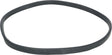 Schwarzer, flacher Gummiring in ovaler Form auf weißem Hintergrund, gleichmäßig dick und flexibel.